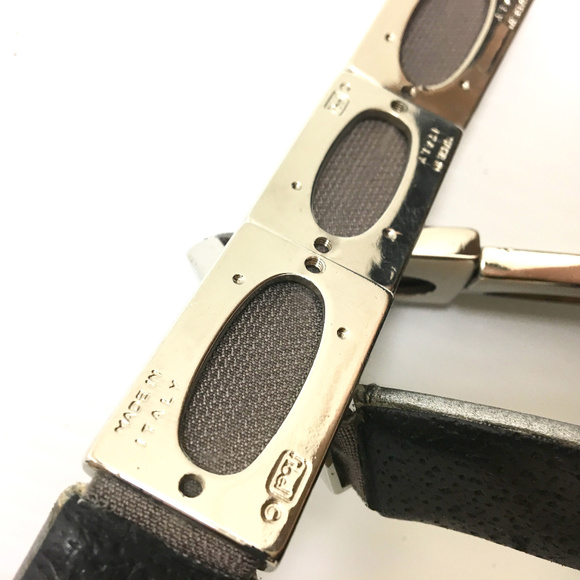 Suzie-Roher Silver-Chain-Link Leather Belt L